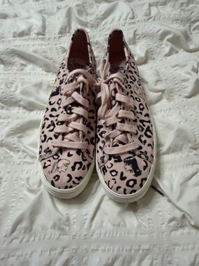 Keds Pink Leopard-Print Lace-Up Sneakers